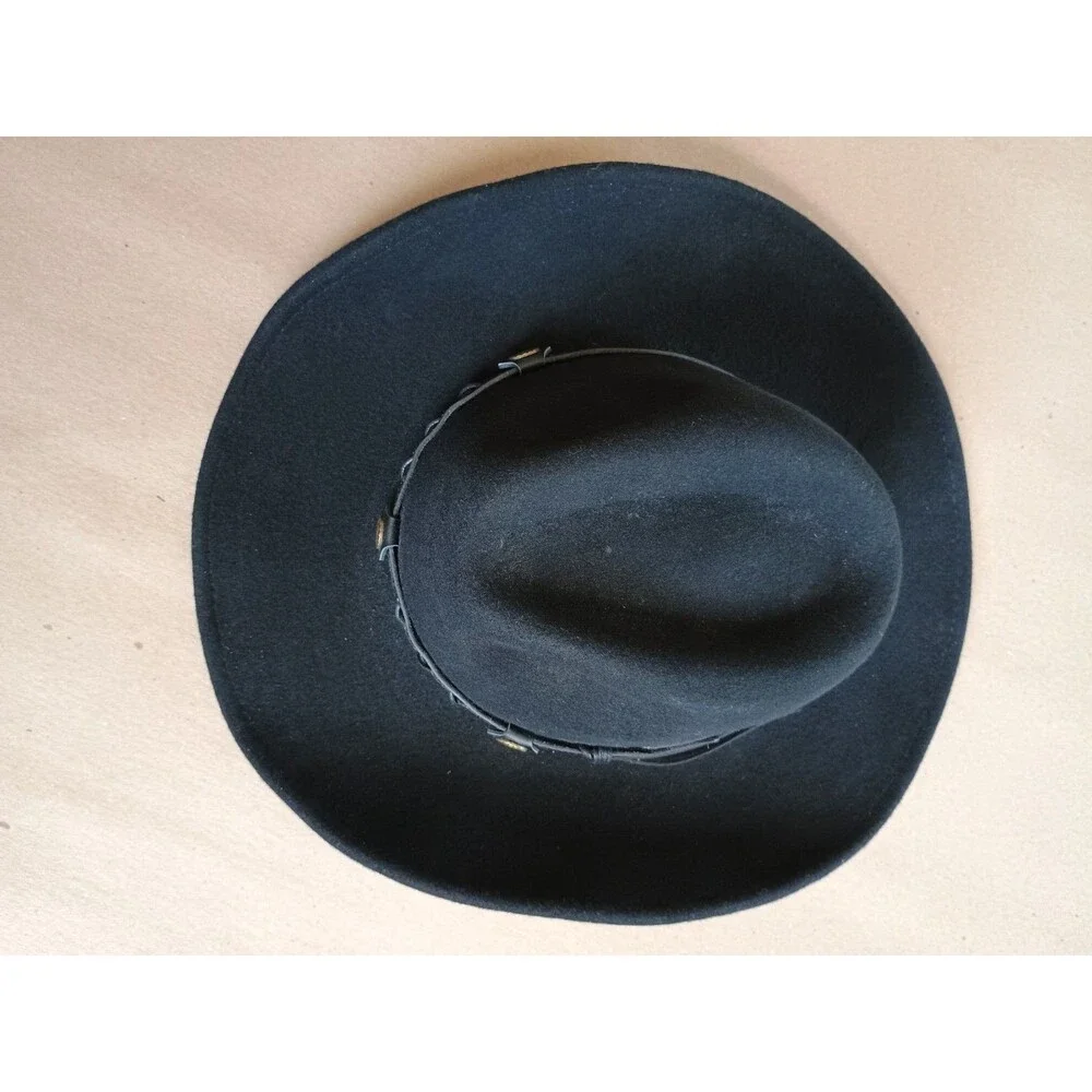 Twister Dakota 100% Wool Size Large Cowboy Hat Western Wear Black Rancher Felt